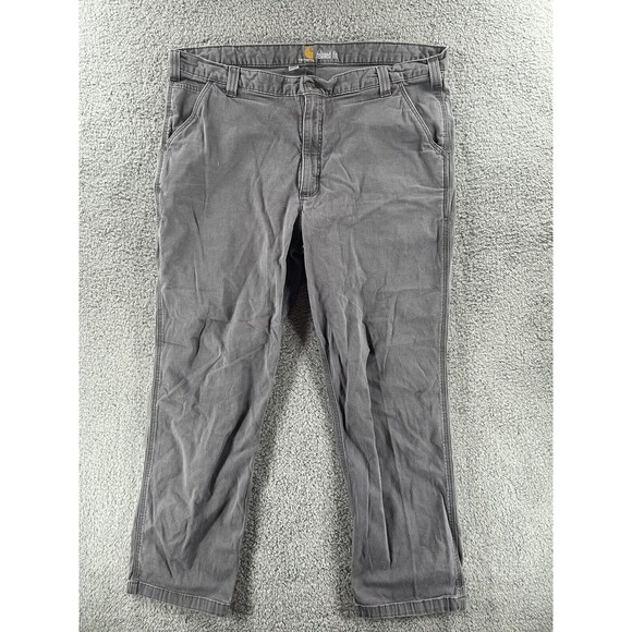 Carhartt Utility Carpenter Relaxed Fit Pants Mens 42x32 Gray Work Pockets Canvas - Picture 1 of 10